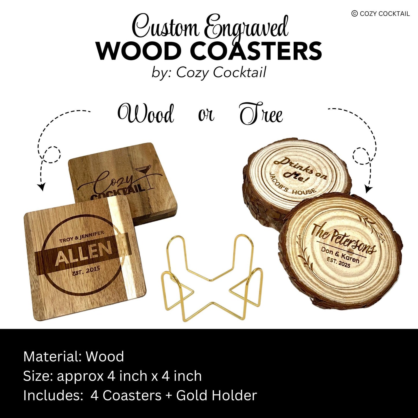 Engraved Wood Coasters