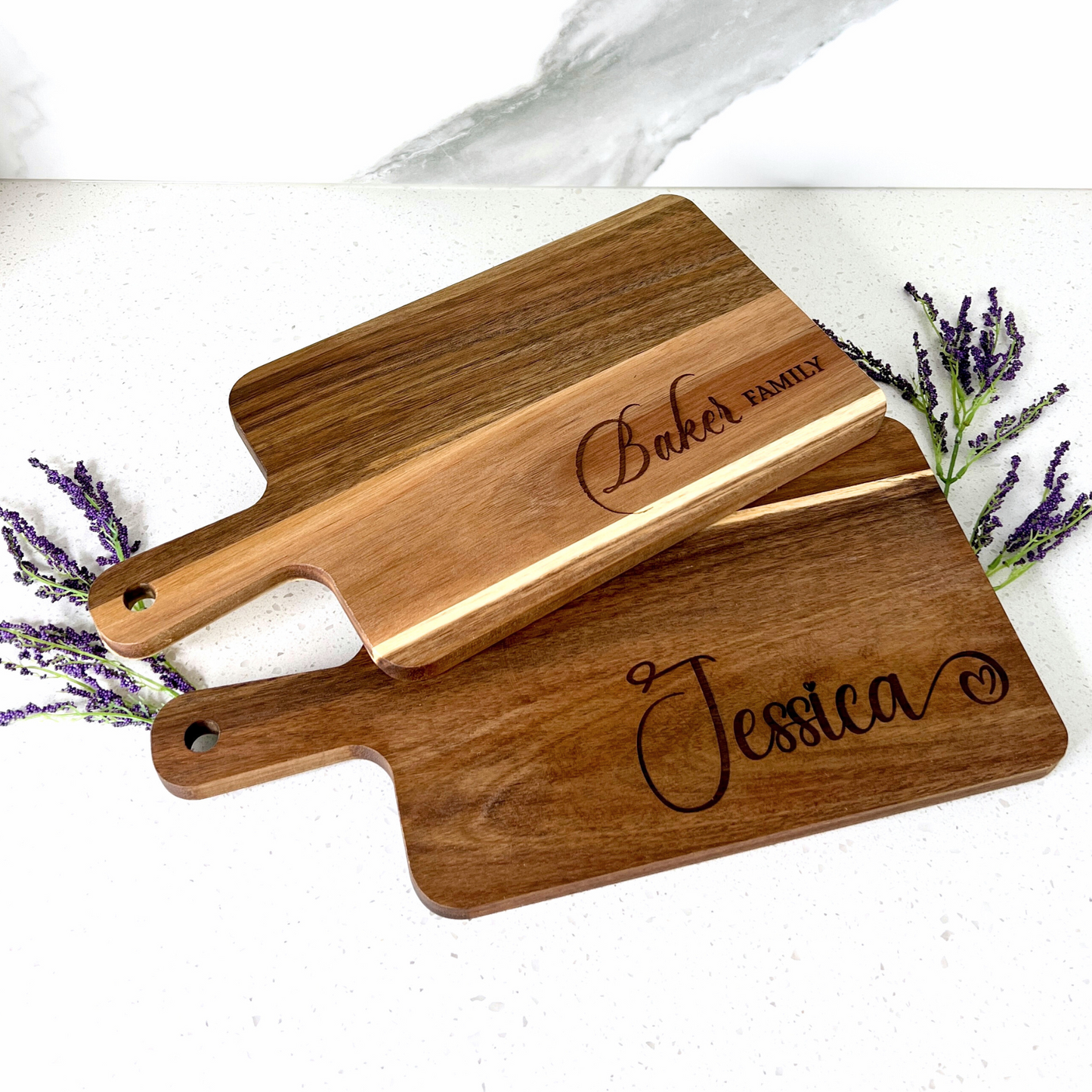Engraved Cutting Board & Coaster Set