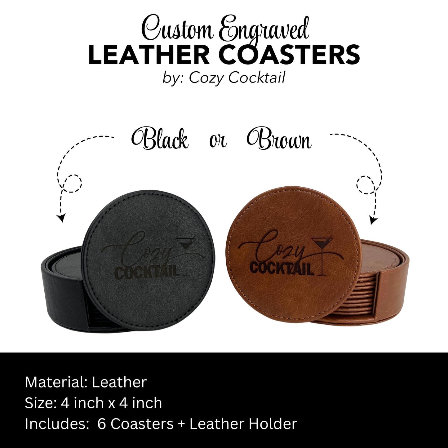 Engraved Leather Coasters