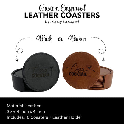 Engraved Leather Coasters