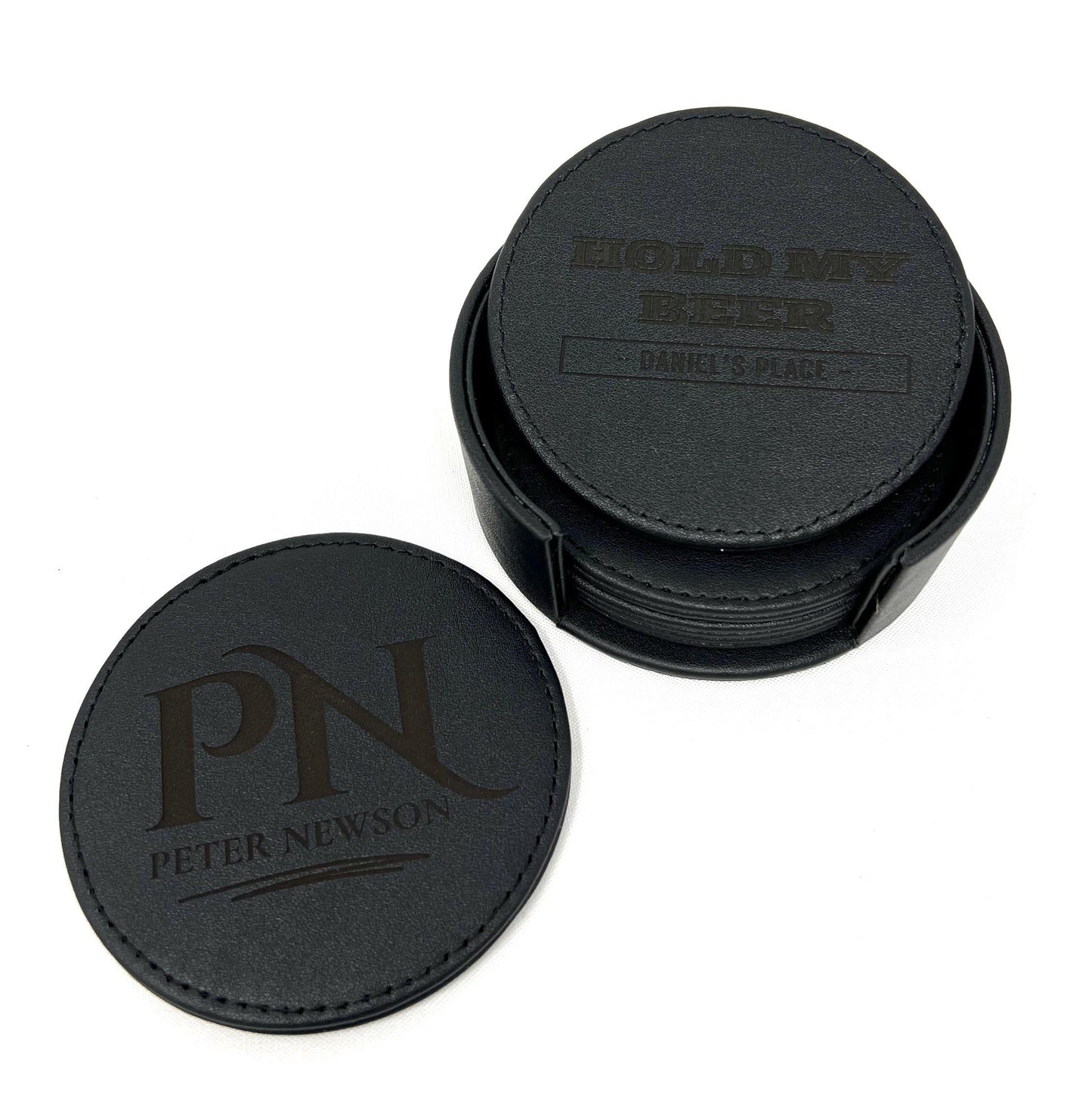 Engraved Leather Coasters