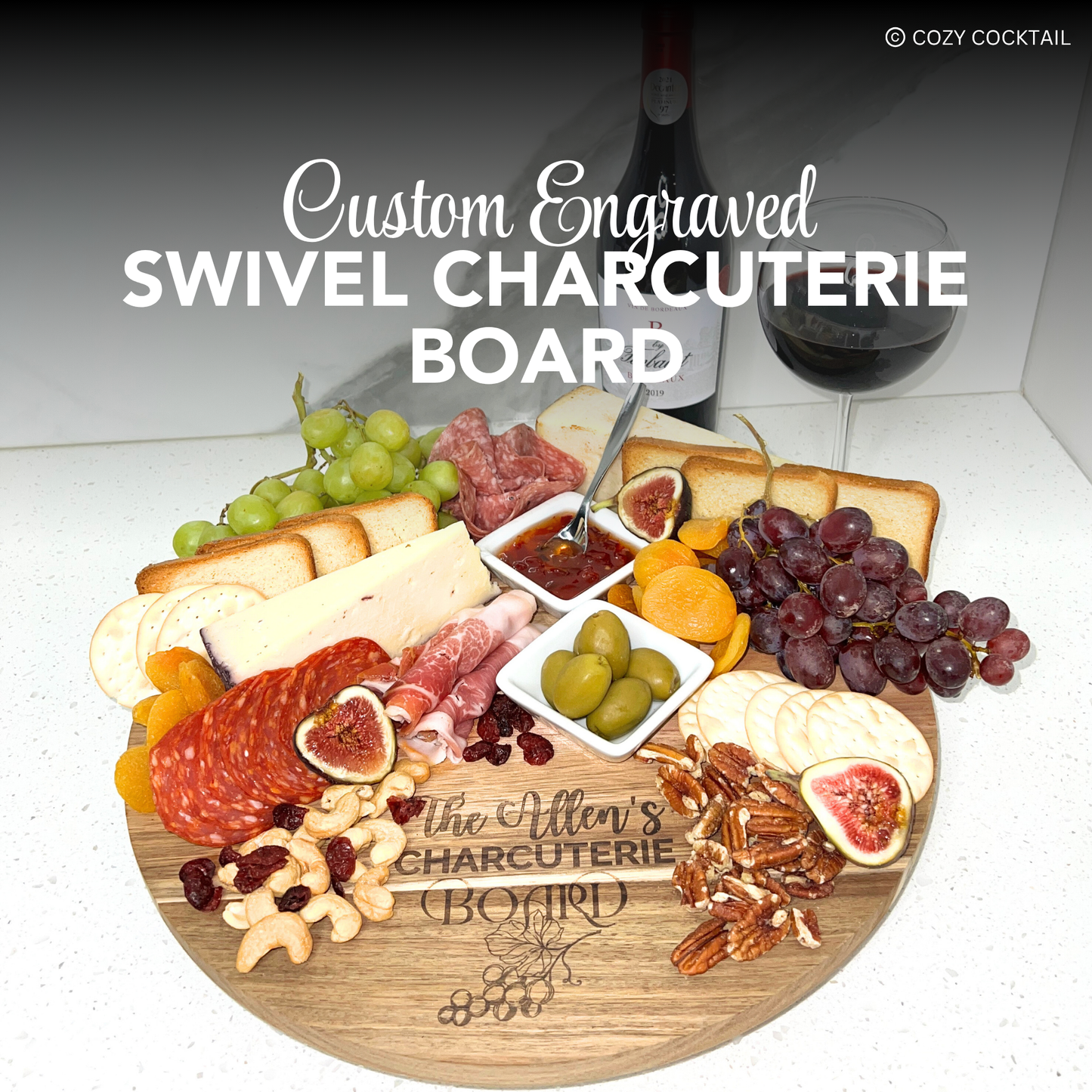 Engraved Swivel Charcuterie Board