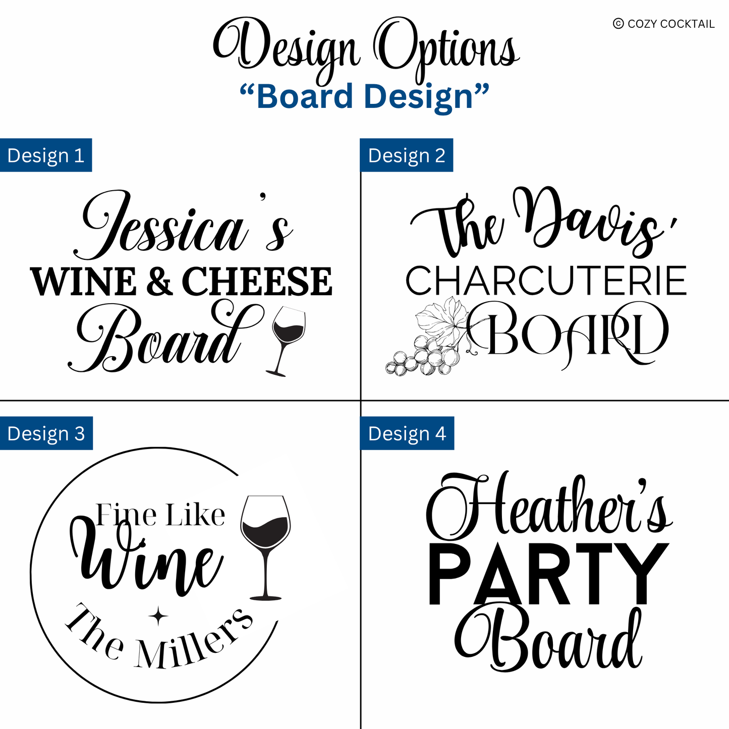 Engraved Wine & Cheese Board