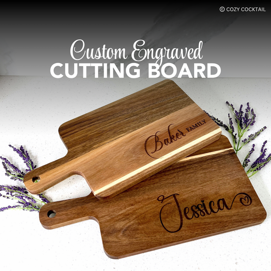 Engraved Cutting Board & Coaster Set