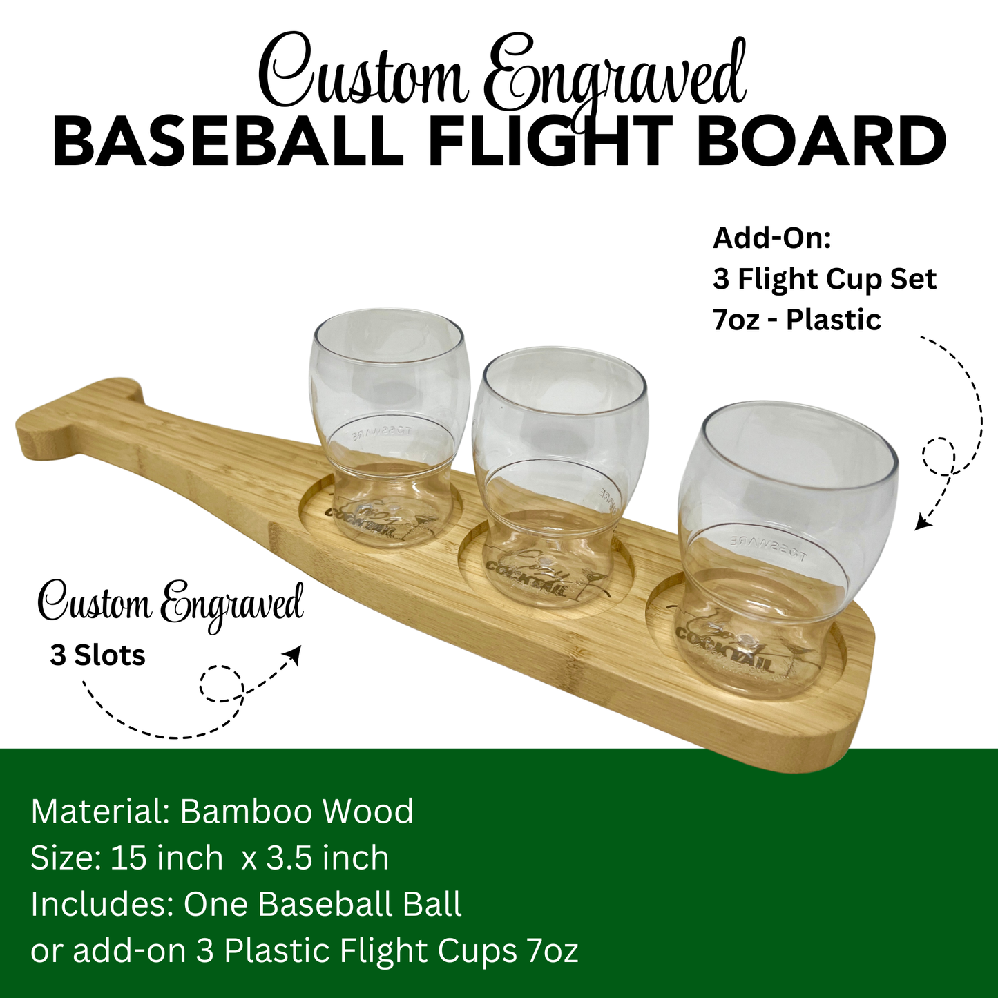 Baseball Beer Flight Board