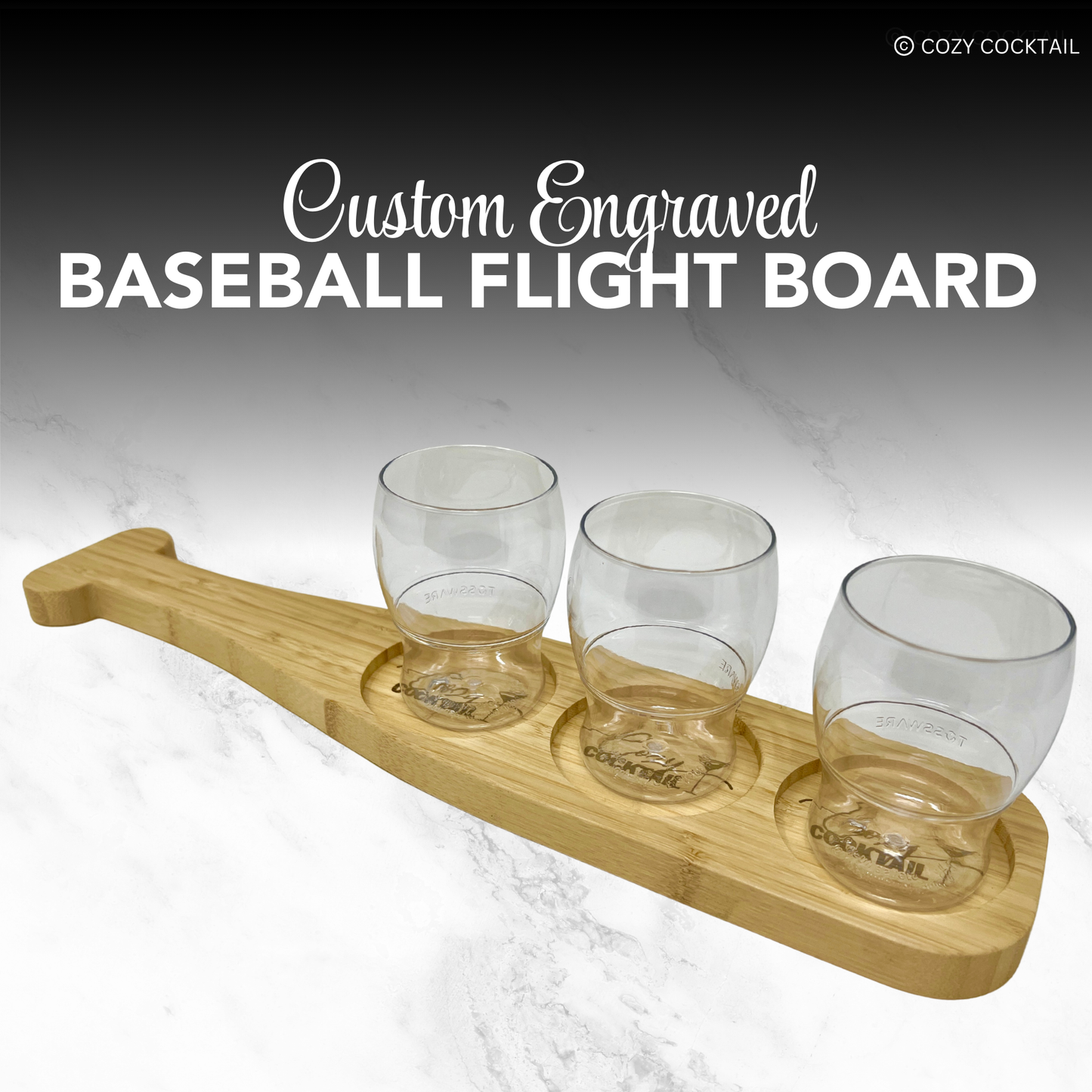 Baseball Beer Flight Board
