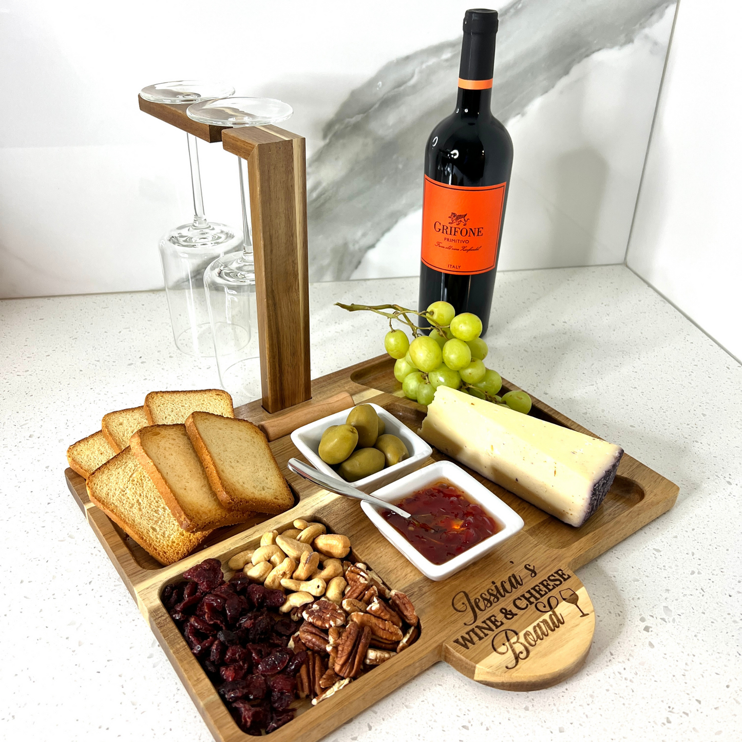 Engraved Wine & Cheese Board